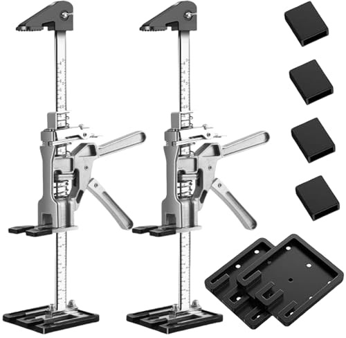 Kocusu 2 Stück Arbeitssparender Arm 39 CM mit Präzisionsskala,Handhebewerkzeug,bis zu 400kg,Hebewerkzeug mit Langsam und Schnell Hebefunktion für Fliesenheber,Fliesen,Gipskartonplatten,Türen