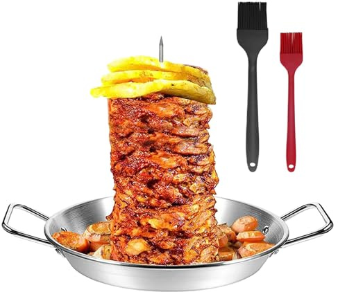 Spiedino Verticale BBQ Al Pastor,spiedino Verticale Per Forno | Supporto Per Spiedini BBQ Al Pastor - Supporto Per Kebab Da Forno Verticale, Spiedini Brasiliani Spiedo Con 3 Punte Rimovibili