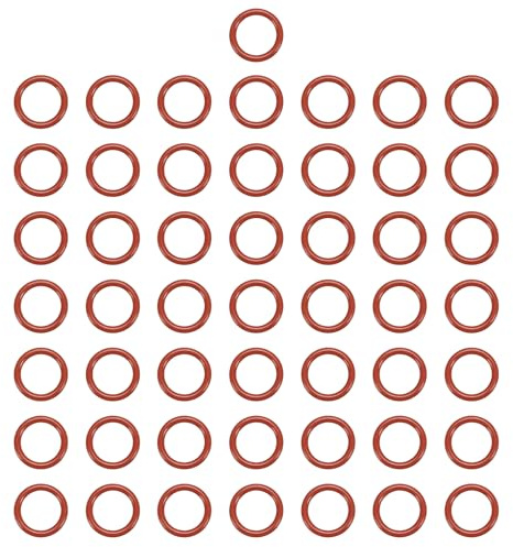 QUARKZMAN 50 Stück O Ring Dichtungsringe 11mm x 15mm x 2mm Gummischeiben Dichtung Seals Gummiringe VMQ Unterlegscheiben für Auto Wasserhahn Hochdruckreiniger Luft Gas Rohr Reparatur, Rot