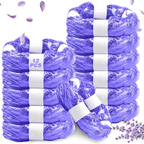 Dazhtu 12 Pack Nappy Bin Refills, 4.5mNappy Bags Plastic Diaper Pail Refill Bags Set With fragrance, Compatible with Angelcare and Spross Diaper,Genie,Twist & Click and all others, purple