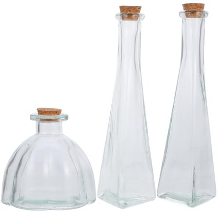 Abaodam 3pezzi Contenitori in Vetro Con Tappo Sughero Per Cerimonia Della Sabbia Bottiglie Decorative Per Matrimonio Piccole Fiale in Vetro Per Campioni Sabbia