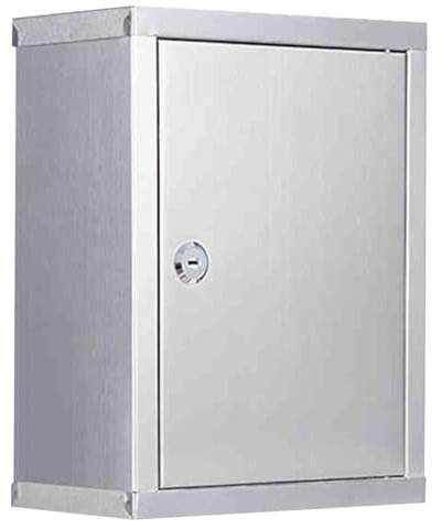 WAMJ AQDY Cassette Postali Condominiali, Cassetta Postale, Cassetta Postale in Acciaio Inox, Montaggio a Parete, per Interni, Ufficio, Bianca(21x11x27cm)