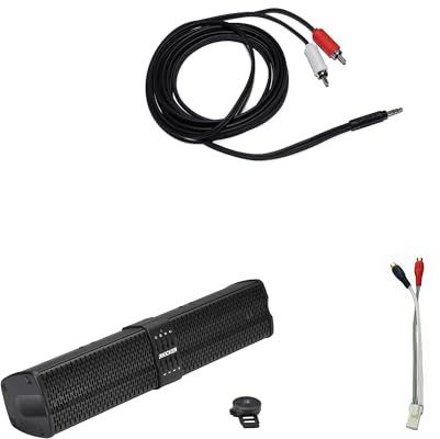 Kicker PowerBar 47KPB1 6 Speaker Amplified Sound Bar & Non-Ride Command RCA Adapter