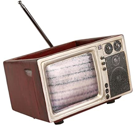 JOINPAYA Maceta Forma de Televisor Retro Organizador Decorativo para Plantas de Interior y Exterior Rojo