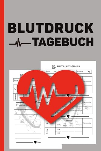 BLUTDRUCK TAGEBUCH: Täglicher Blutdruck-Tracker für Senioren und Männer | Einfacher Blutdruckpass im A5-Format mit Gewichtskontrolle & Kalender zur Gesundheitsüberwachung