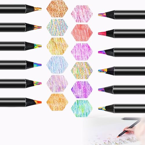 Regenbogenstift,12 Stück Buntstifte Kinder Schultüte Füllung Jumbo Regenbogenstifte für Kinder Farbstifte Mehrfarbige Buntstifte Holzstifte Farbstifte Besondere Stifte für Einschulung Zeichnen Färben