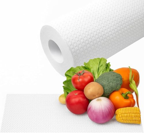 ZOLTA rutschfeste Schutzmatte 300x50 cm PVC Schubladenmatte Regaleinlage Küchenschrank Unterlage wasserfest zuschneidbar Anti-Rutsch Matte für die Schublade für Küche Bad Büro Garage Weiß
