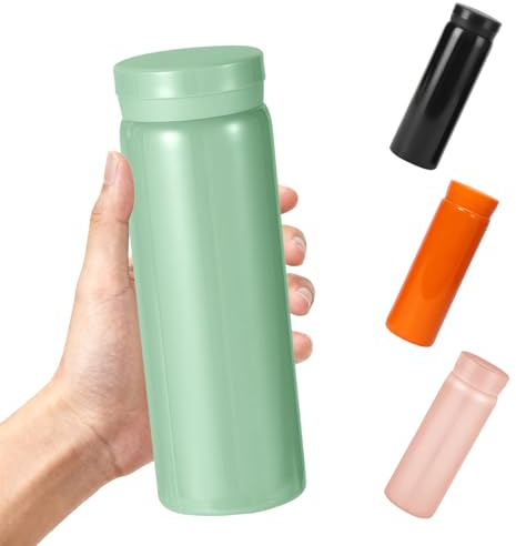 300ml Small Flask, Reusable Vacuum Insulated Stainless Steel Insulated Tumbler Water Bottle with Leakproof Lid for Hot & Cold Drinks, Portable Coffee Mug for Travel (Light Green)