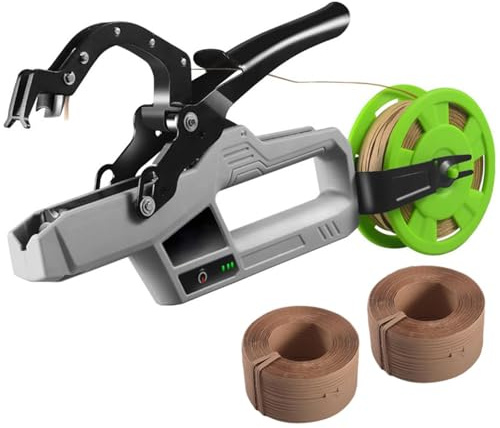 Atadora eléctrica de plantas para uso eficiente en viñedos y jardines, bobinado automático con indicador de alimentación, maximiza la productividad en el cultivo de uvas y tomates