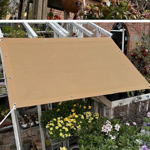 Voile d'ombrage rectangulaire avec anneau de verrouillage et corde - 3 x 3 m - Bâche de protection respirante - Protection UV - Pour auvents de jardin et tonnelle