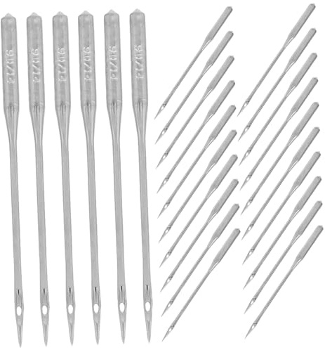 Gatuida 50 piezas Agujas Máquina Coser Tela Gruesa Cuero y Lona Resistentes para Jeans y Bordado Compatibles con Máquinas Domésticas y Antiguas Punto Regular para Costura Pesada