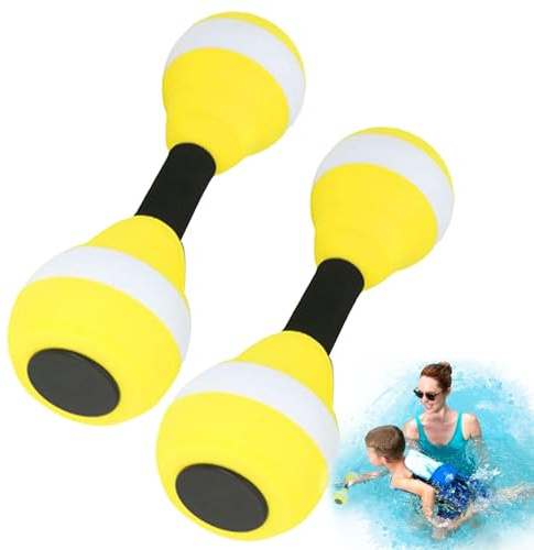 Mancuernas aeróbicas acuáticas – 2 piezas de espuma EVA, par de equipo de entrenamiento acuático, herramientas de ejercicio ligeras | Escenario de fitness en la piscina para niños y adultos, práctica