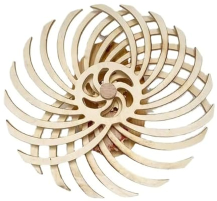 TsoLay Sculpture Rétro Dynamique Faite à la Main, Décoration Murale Dynamique, Moulin à Vent en Bois, Statue Inversée pour Salon, Décoration de C