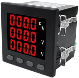 3P4L 3P3L AC220V Display a grande schermo Display digitale a LED Voltmetro trifase Campo di misurazione metro quadro da pannello 20-450V