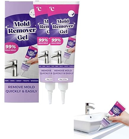 2PCS Schimmelentferner Gel, Entferner Gel, Leistungsstarkes Haushaltsreinigungsgel,Kalkentferner Dusche Stark Bad Küche,Tiefenreinigung in Fugen Dichtungen,Fliesen Lücken Wände Schnelle Reinigung