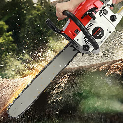 Benzin Kettensäge 58CC 2-Takt Motor, Motorsäge mit 53 cm Führungsschiene, Kettenbremse & Automatischer Öler, Kettensäge Benzin für Holzschnitt & Baumfällung