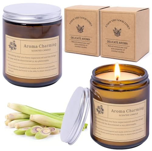2PCS Citronella Kerzen Outdoor Groß 240Std Outdoor Citronella Kerzen