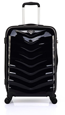 ABISTAB Verage Hartschalenkoffer Seagull 55cm (S-19-55x40x20) 35 Liter 4 Räder Schwarz TSA-Schloss, Hartschale-Reisekoffer, Handgepäck Trolley