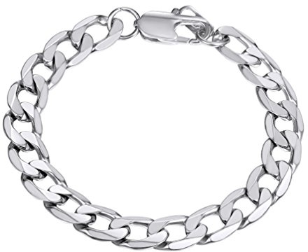 PROSTEEL Personligt armband för män, 6/9/13 mm bred, rostfritt stål, pansarkedja, armband, tunga länkar, kedjearmband, valbar längd 19/21 cm, anpassbar, 19 centimeters, Rostfritt stål, Utan sten