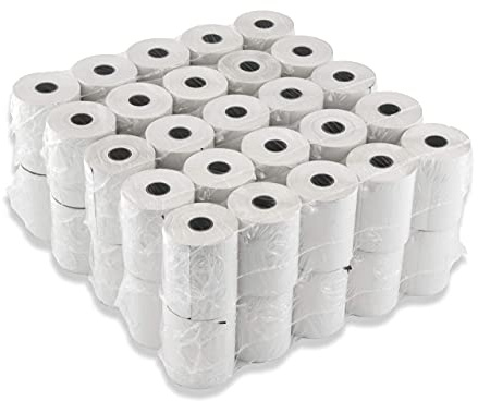QUORiON 50x Bonrolle 57mmx25m BPA frei für Thermo-Drucker qualitatives Thermopapier für Kassensysteme und Registrierkassen, Breite: 57 mm, Ø Rolle: 45 mm, Ø Hülse 12 mm, Lauflänge: 25 m
