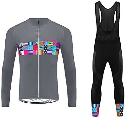 UGLY FROG Herren Fahrradbekleidung Set Langarm Fleece mit Kapuze Radjacke + Fahrradhose XS - 4XL
