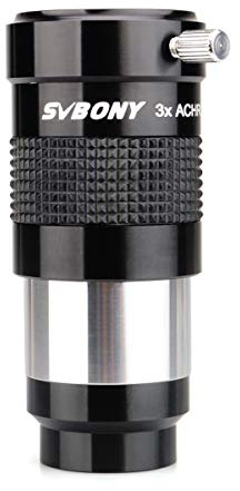 SVBONY 3X Barlow Lens, Fully-Multi Coated Achromatic Barlow Lens, 1.25 inch Telescope Accessories for Astronomical Visual and Photography