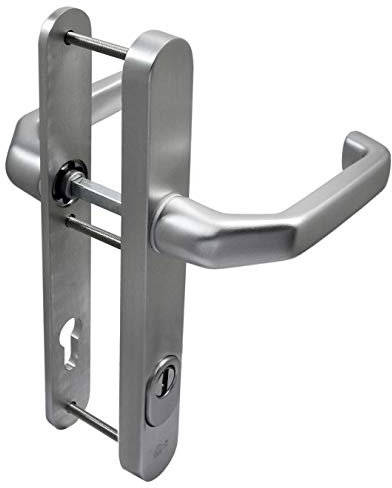 Häusler Onlinehandel GmbH Schmalrahmen Schutzbeschlag SRG 9949 Dr-Dr 92mm ES2 mit ZA Türdrücker Türklinke