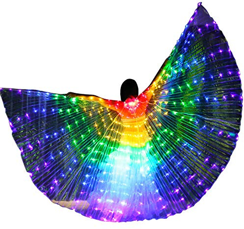 Zebery LED-Flügel für Erwachsene, LED-Schmetterlingsflügel, Isis-Flügel, leuchtende Bauchtanz-Kostüme