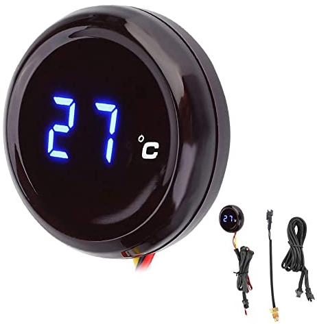 Yctze Thermomètre de moto , jauge de compteur de température d'eau de thermomètre numérique pour MT-03/S1000RR/GSX-R600(Bleu)