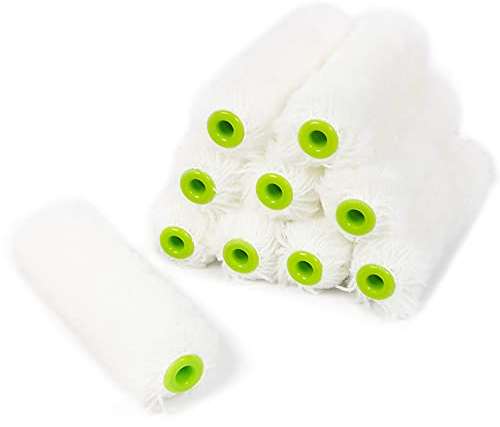 Varnish Roller Velour Solvent Resistant 10 cm 4 mm Pile Pack of 10 Paint Rollers for Opaque Paints Radiator Roller Paint Roller Paint Paint Tool