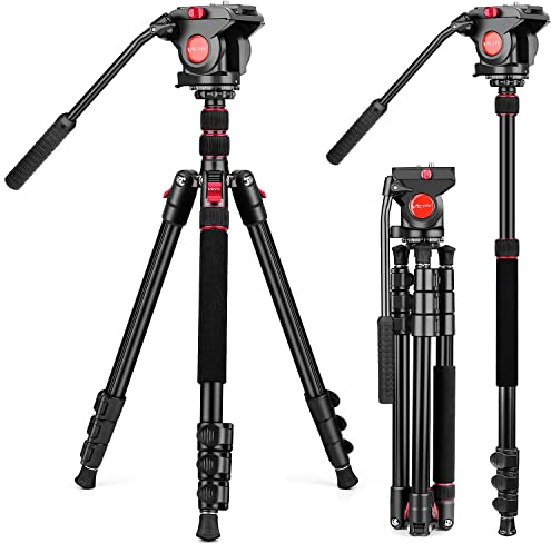 Victiv Camera Tripod, 72 Video Tripod with Fluid Head, Aluminum Heavy Duty Tripod with Carry Bag, Professional Camera Tripods & Monopods, Compatible with Canon, Sony, DSLR, Camcorder