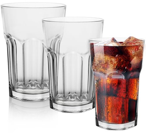 Konzept 11 - Wassergläser Set 12-teilig, Trinkgläser Set, 270ml Gläser Set Stapelbar- Perfekt für Saft, Cocktails, Latte Macchiato, Gläser Set 12 teilig