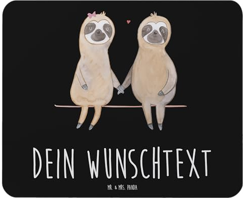 Mr. & Mrs. Panda Mousepad personalisiert Faultier Pärchen - Personalisierte Geschenke, selbst gestalten, Liebe, Personalisieren, Schreibtischunterlage, Personalisiertes, Beziehung
