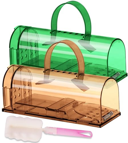 Mausefalle - Rattenfalle Live Fangen & Freilassen, Wirksam Mausfallen für Drinnen and Draußen Hochsensibel Mausefalle Lebend Tierfreundlich (grün)