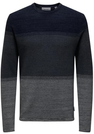 ONLY & SONS stickad tröja för män, Flint Stone/detalj: utjämning, L