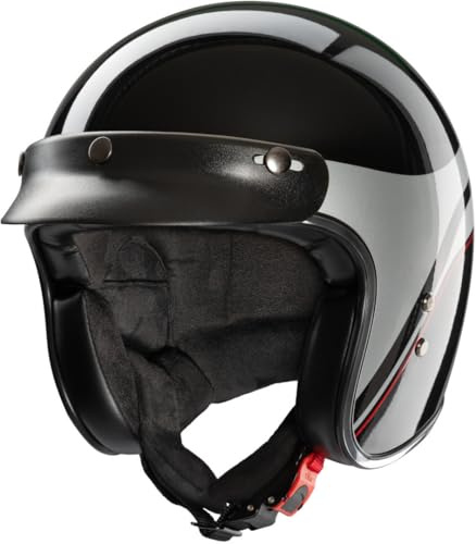 Redbike RB-804 Evolution Jethelm, schwarz/Silber/rot, L (59/60)