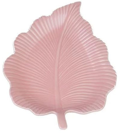 Bafnsiji Palm Leaf Platte, Blatt Servierschale, Keramik Schmuck Tabletts, Blatt geformt Schmuck Tablett, dekorative Blatt Form Lebensmittel Platte, Ohrring Halskette Display Tablett, 27x27cm,B