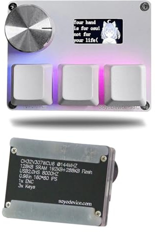 AMJUDOT Teclado de interruptores lineales magnéticos O3C OSU Keyboar de disparo rápido OSU Teclado para juegos con 4 teclas, pantalla IPS HD y perilla (plateado)