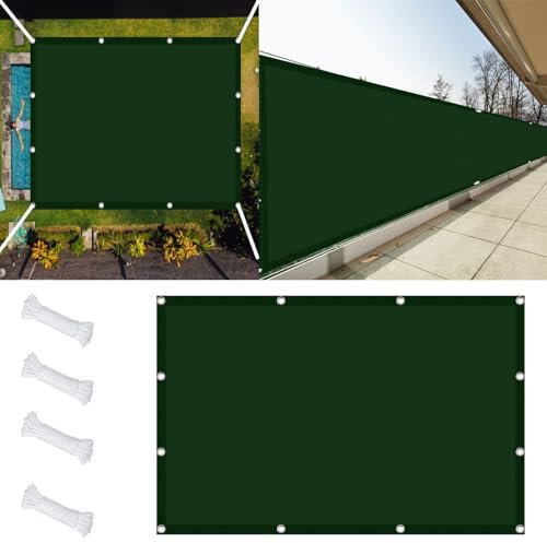 Balkon Sichtschutz 1.2 x 1.8 m PES Polyester Wasserabweisend Sonnendach im Viele Größe Und Farben für Außenbereiche Wie Garten Und Balkone,Terrasse, Dunkelgrün