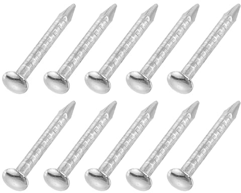 sourcing map Lot de 500 petits clous de quincaillerie, 1 clou à tête ronde en acier au carbone de 10 mm, clous de finition communs pour le travail du bois, la suspension de photos, les projets de