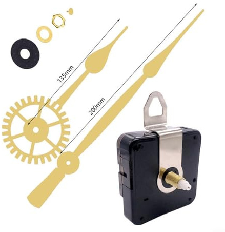 Lange Zeiger, hohes Drehmoment, leises Quarz-Uhrwerk, DIY-Wanduhr-Mechanismus, Motor-Ersatz für Reparaturteile, Wanduhr-Uhrwerk (Gold 1)