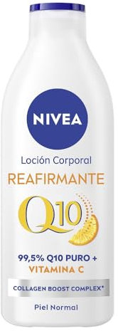 NIVEA Q10 Lozione Corpo Rassodante (1 x 400 ml), Crema Idratante Corpo 72h per Pelle Normale, Crema Rassodante Corpo con Collagen Boost Complex, Vitamina C e Q10 Puro