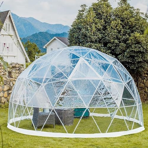 AUTUMFLATGAO Gartenkuppel-Iglu, Blasenzelthaus, 3.6M Wetterfeste Kuppelzelte, Gewächshaus-Garten-Blasenzelt, Transparentes Gartenkuppelhaus, Für Den Hinterhof