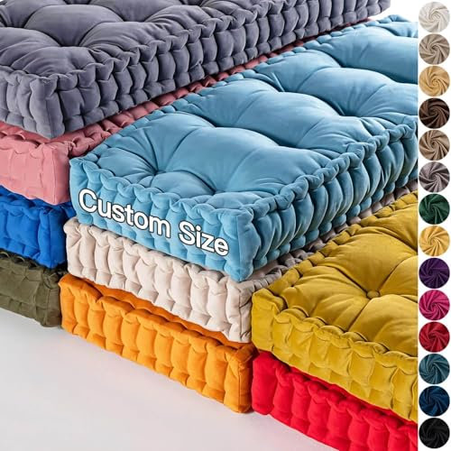 Homgo Benutzerdefinierte Bankkissen Bankauflage Sitzkissen, 10 cm Dickes Getuftetes Sitzkissen Bank Innen, Bankkissen mit PP-Baumwollfüllung für Eckbank, Stühle, Fensterbank und Drinnen