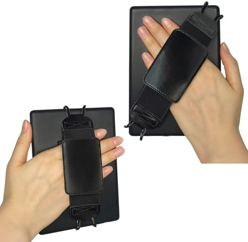 Secure Hand Strap for 6-7 Kindle and Tablets, Handle Grip for Tablet eReaders Fire - Kobo/Voyaga/Lenovo/Sony Kindle E-Book Tablet（Black）