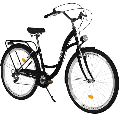 MILORD Damenfahrrad Citybike Komfort Retro Bike Hollandrad Vintage Fahrrad, 26, 28 Zoll, 7-Gang