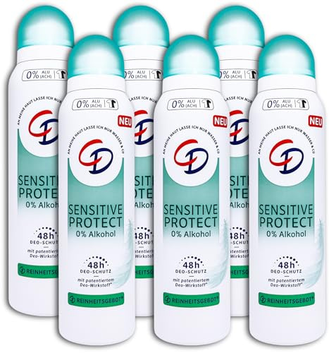 6 er Pack CD Deospray Sensitive Protect Deo Deodorant 6 x 150 ml