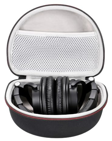 Tudaheuiy Custodia Rigida per Cuffie Over-Ear e On-Ear con Cerniere Doppie e Tasca in Rete, Antiurto e Impermeabile, Leggera e Portatile Auricolari Custodia Trasporto per Viaggi e Casa – 20x17x8cm