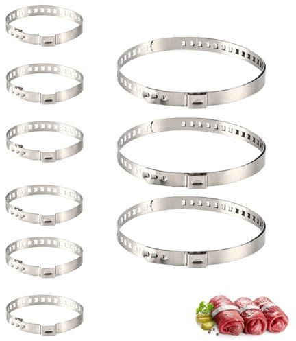 Lot de 9 pinces à roulade en acier inoxydable avec brochettes pour barbecue, piques à viande, taille réglable, pour les amuse-bouches, idéal pour les barbecues, les fêtes, la cuisine polyvalente