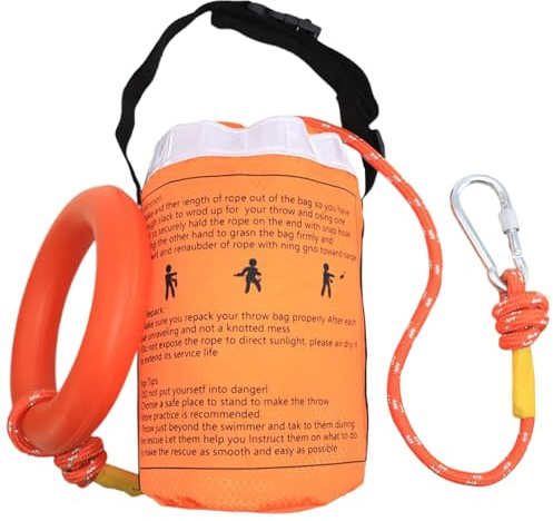 Water Rescue Throw Bag | Heavy-Duty Water Rescue Gear | Water-Resistant, Multi-purpose Throwable Flotation Device for Lifeguard Outdoor Adventures Boating Safety